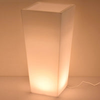 Vaso Luminoso da Giardino a LED 38x38x80 cm in Resina 5W Cedar Bianco Caldo