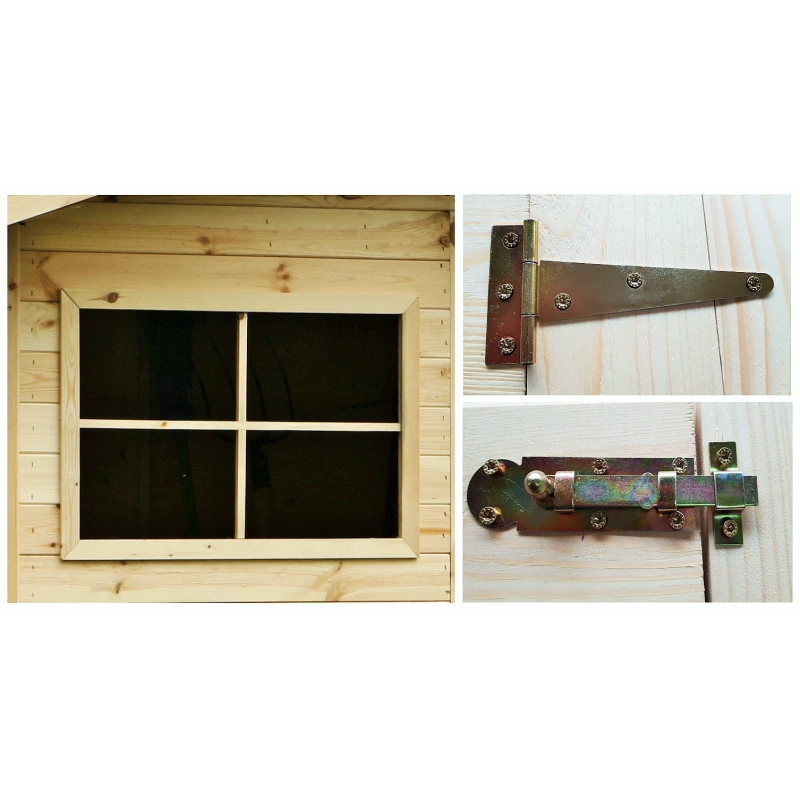 Casetta da Giardino in Legno di Pino da Esterno  con Pavimento, Ricovero Attrezzi, Doghe spessore 16mm - Articolo C200/3  - 100007