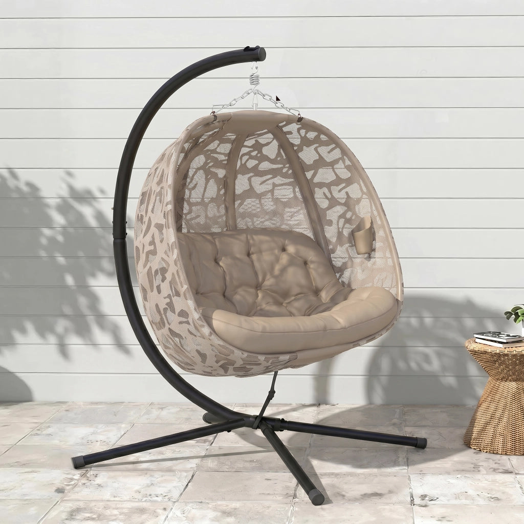Poltrona a dondolo sospesa per 2 persone ¨C zephmum ¨C Sand, 130x103x172 cm