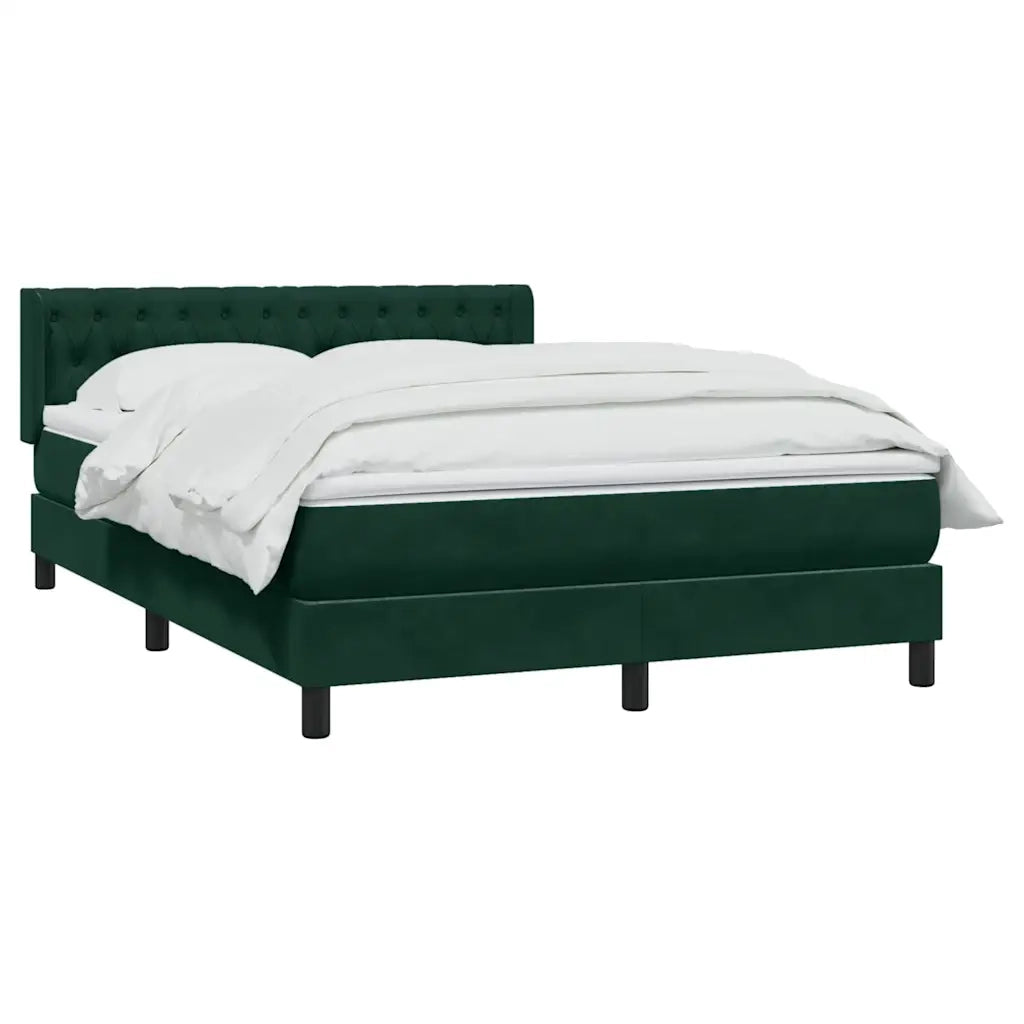 vidaXL Giroletto a Molle con Materasso Verde Scuro 160x220 cm Velluto
