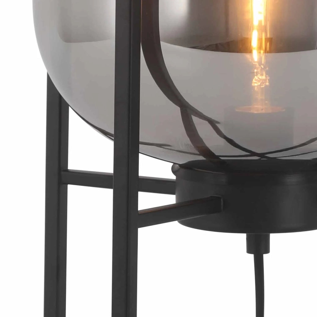 LÚZETE - LAMPADA DA TAVOLO CORDELIA NERO/FUMO