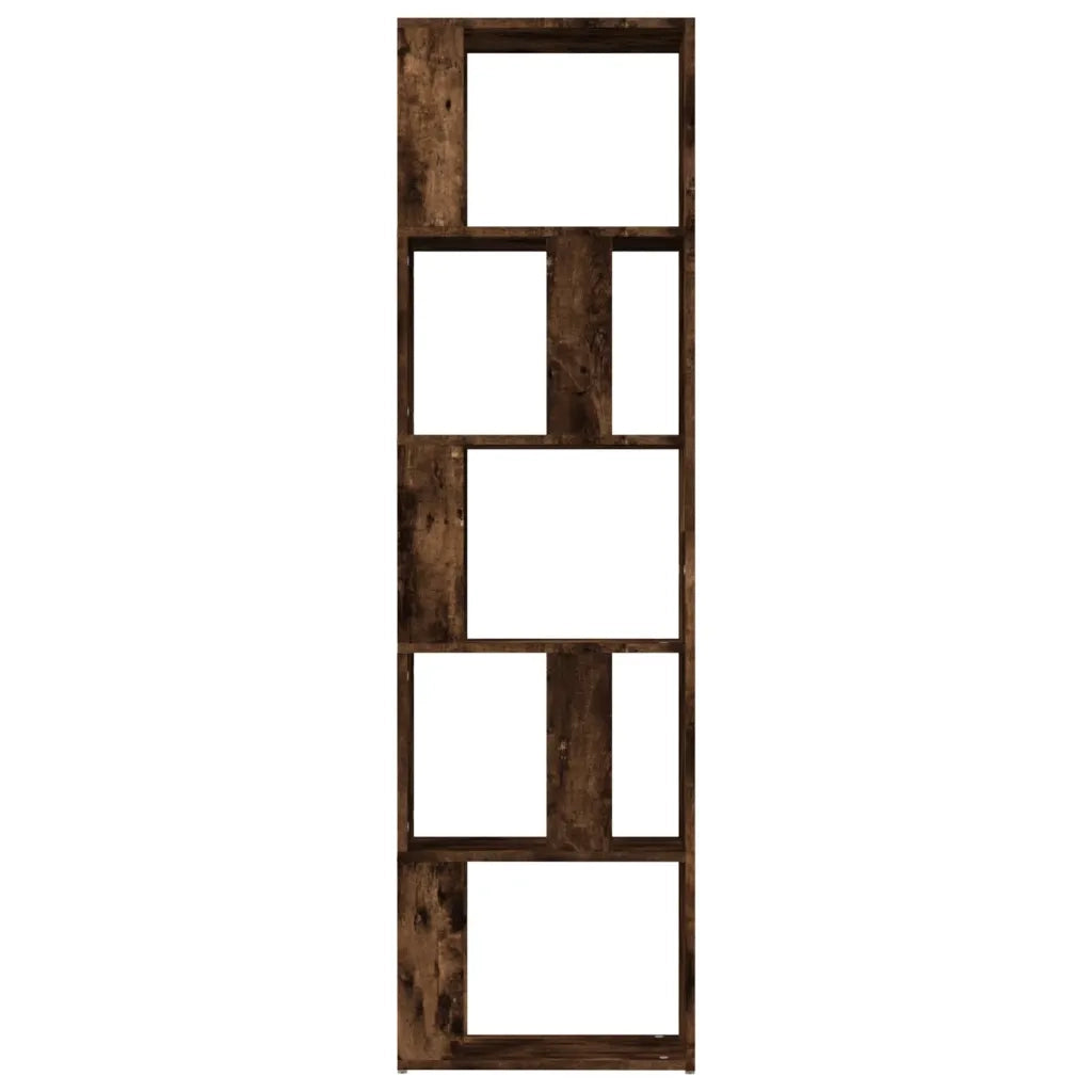 Libreria-Scaffale per Libri-Mobile di Stoccaggio Rovere Fumo 45x24x160 cm in Legno Multistrato