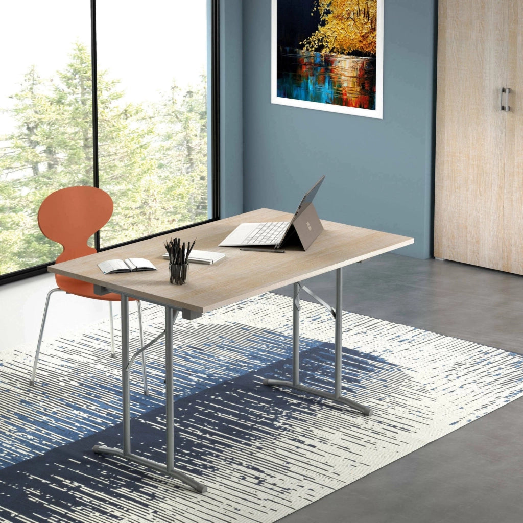 Aliena, Tavolo Pieghevole 6 Posti Made in Italy, 125x75x80h cm Marrone Rovere