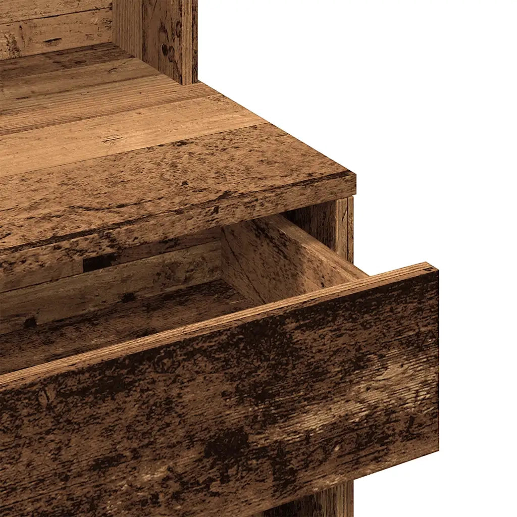 Toeletta con Specchio-Tavolo da Vanit¨¤ Legno Vecchio 74,5x40x141 cm