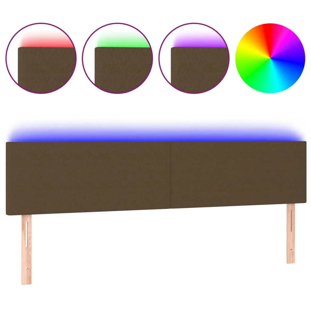 Testiera | Testata a LED Marrone Scuro 160x5x78/88 cm in Tessuto