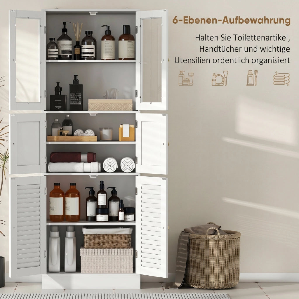 Mobile bagno alto con 6 ante ¨C zephmum ¨C bianco 120x30x80
