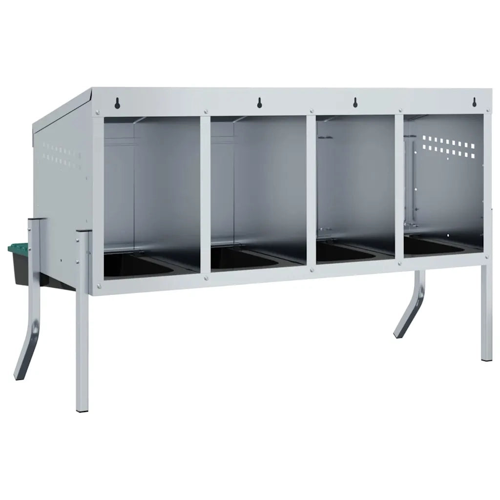 Nido per Galline a 4 Scomparti con Gambe in Acciaio Zincato CFW6865095
