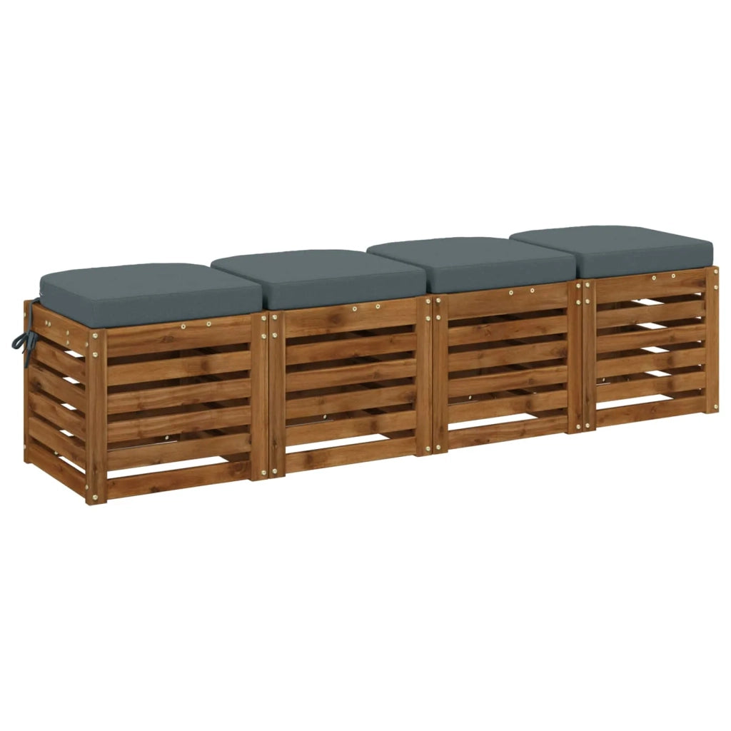 Cuscini per sedile a 4 pezzi SOEST 4 pcs 100% Poliestere Blu 945234
