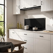 Kitchen Backsplash Black 100x40 Cm Tempered Glass