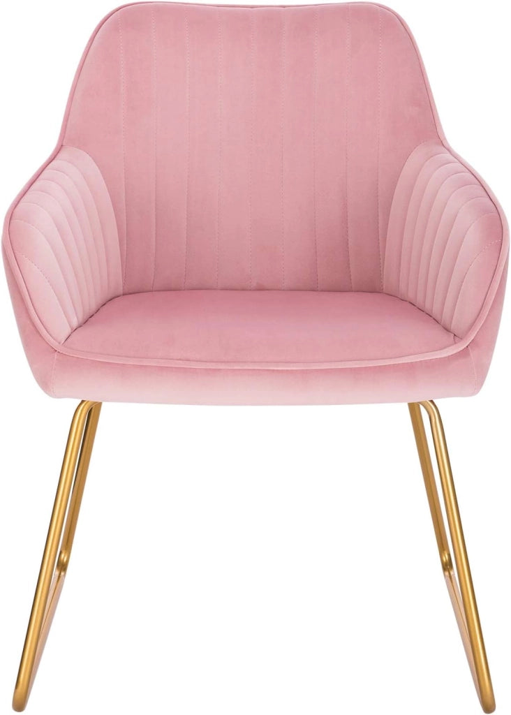 set di 2 sedie sala da pranzo sedie cucina moderne poltroncina salotto Adatte per Sala Pranzo, Soggiorno, Camera da Letto Estetica in Tessuto di velluto Metallo dorato Rosa BH246rs-2
