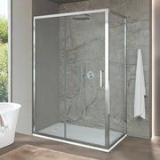 Box doccia angolare 70x150 con porta scorrevole in vetro trasparente Ted