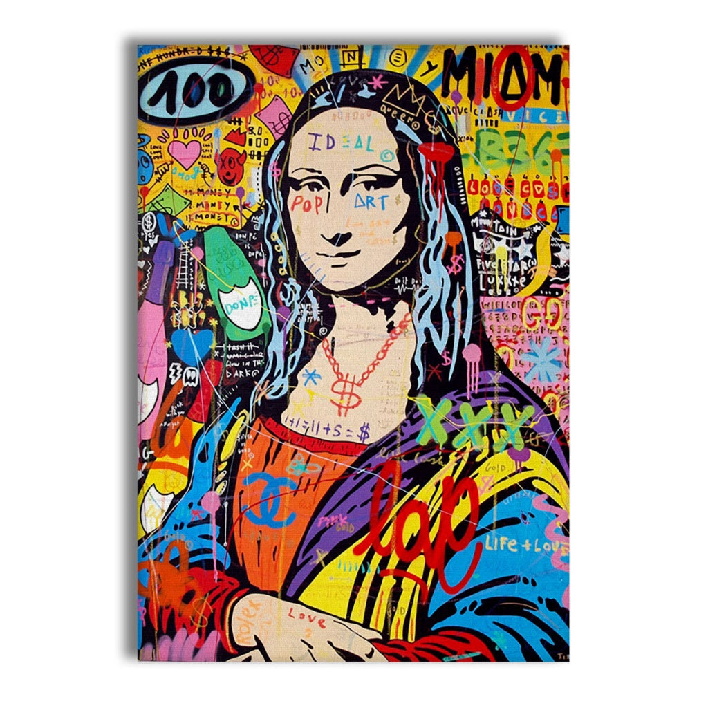 Monna Pop -  Quadro Canvas Contemporaneo su telaio in legno Misura: 50x70 cm