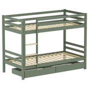 Letto a castello per bambini 190x90 cm verde con cassetti AMBER