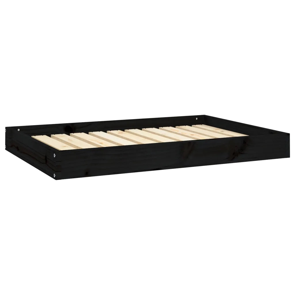Cuccia per Cani Nera 91,5x64x9 cm in Legno Massello di Pino 820865