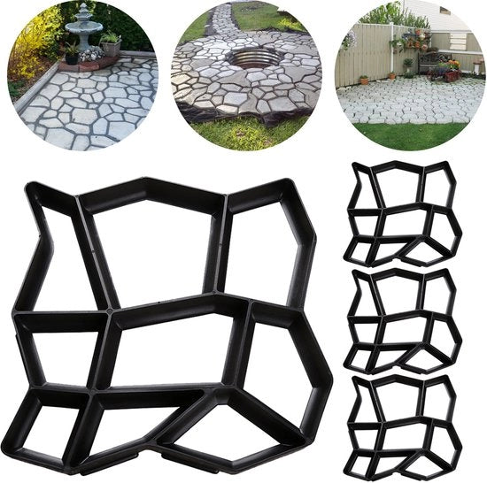 4 pezzi di pietra artificiale per giardino - Adatto per giardino, ingresso e terrazza, resistente all'usura e all'usura corrosiva
