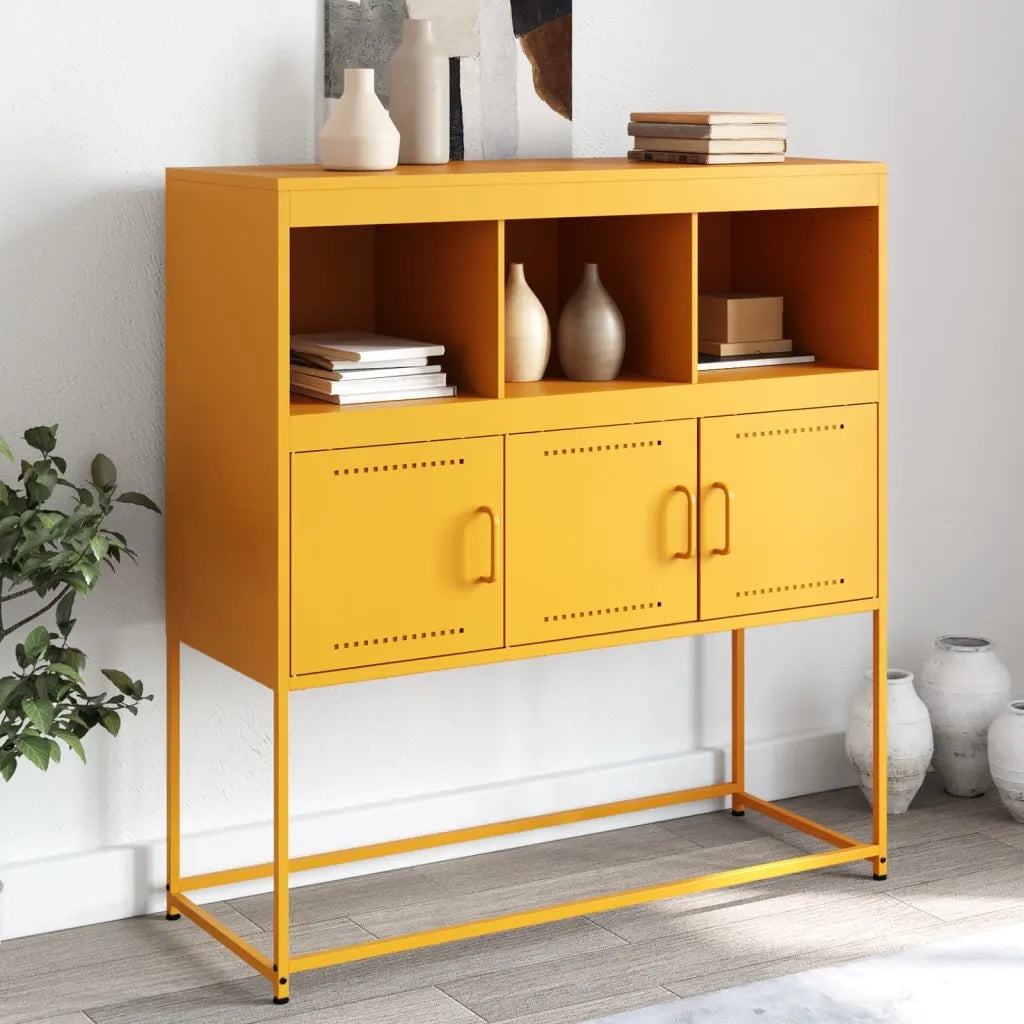 Credenza Giallo Senape 100,5x39x107 cm in Acciaio 846593
