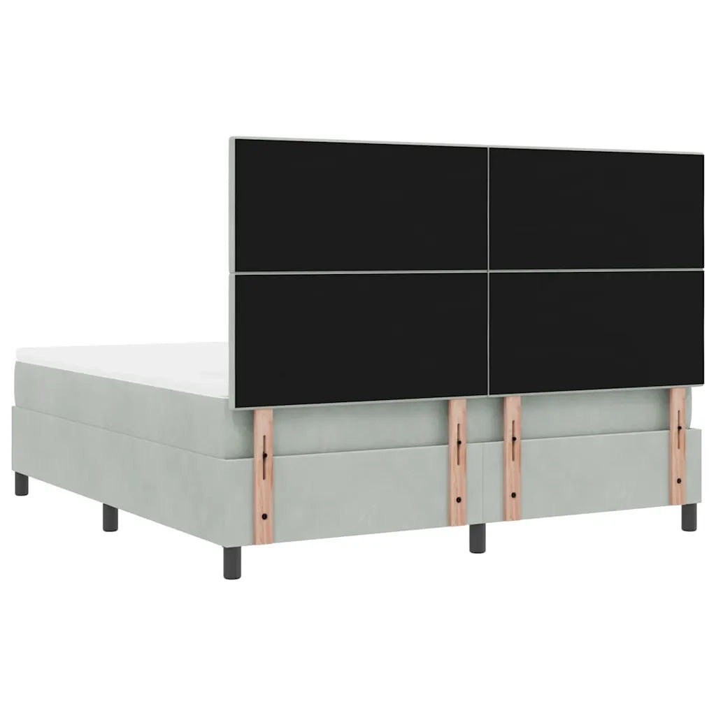 Letto a molle con materasso Grigio chiaro 180 x 200 cm Velluto 3339848