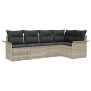 Set Divano da Giardino con cuscino 5 pz | Set Salotto da Giardino polyrattan