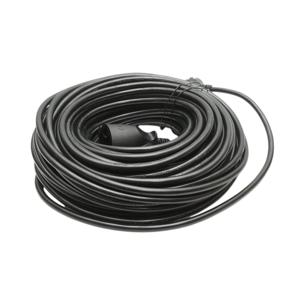 Cavo prolunga elettrico 30m H05VV-F 3x1,5mm nero con presa Schuko 16A/250V