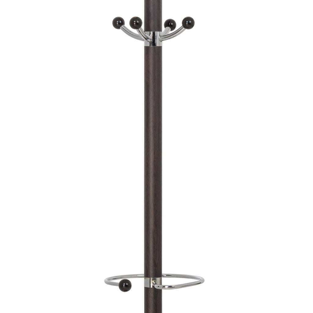Perchero de metal marron con paraguero y 5 ganchos D36x178h cm