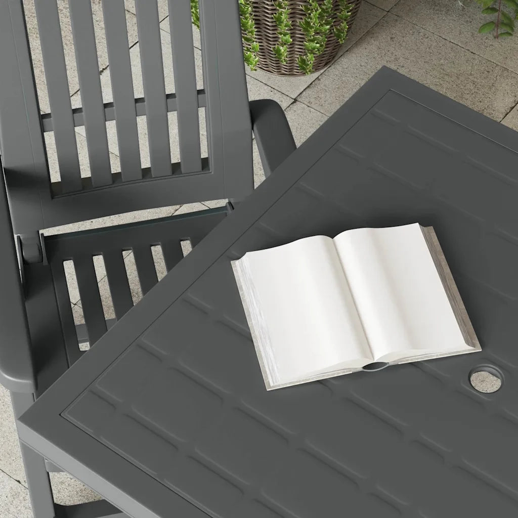 Tavolo da Giardino Antracite 80x75x72 cm in Plastica cod mxl 34457