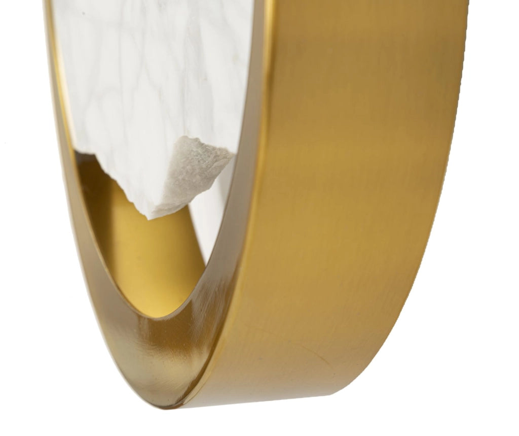 Lampada da Muro Marble 24x6x24 cm in Marmo e Ferro Oro e Marmo