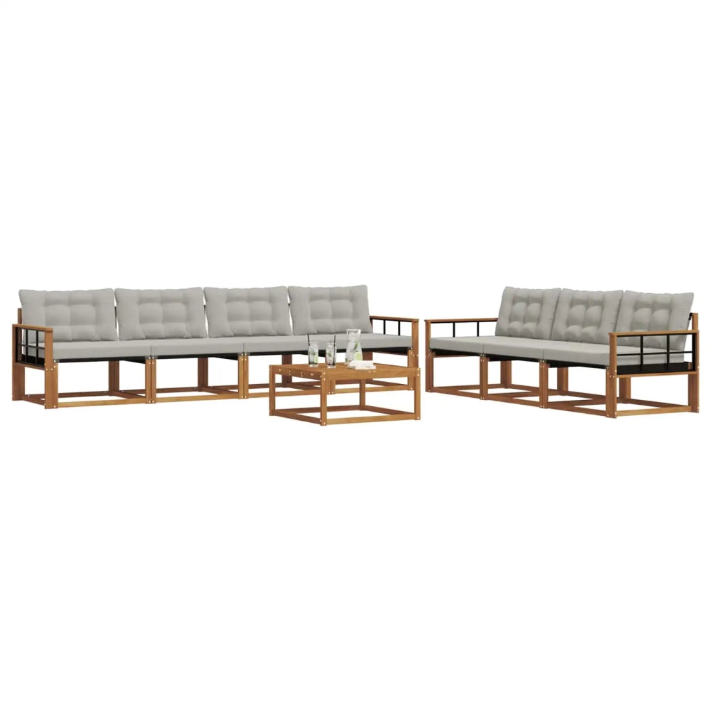 Set di divani da esterno 8 pcs Grigio Naturale e Chiaro 3369270