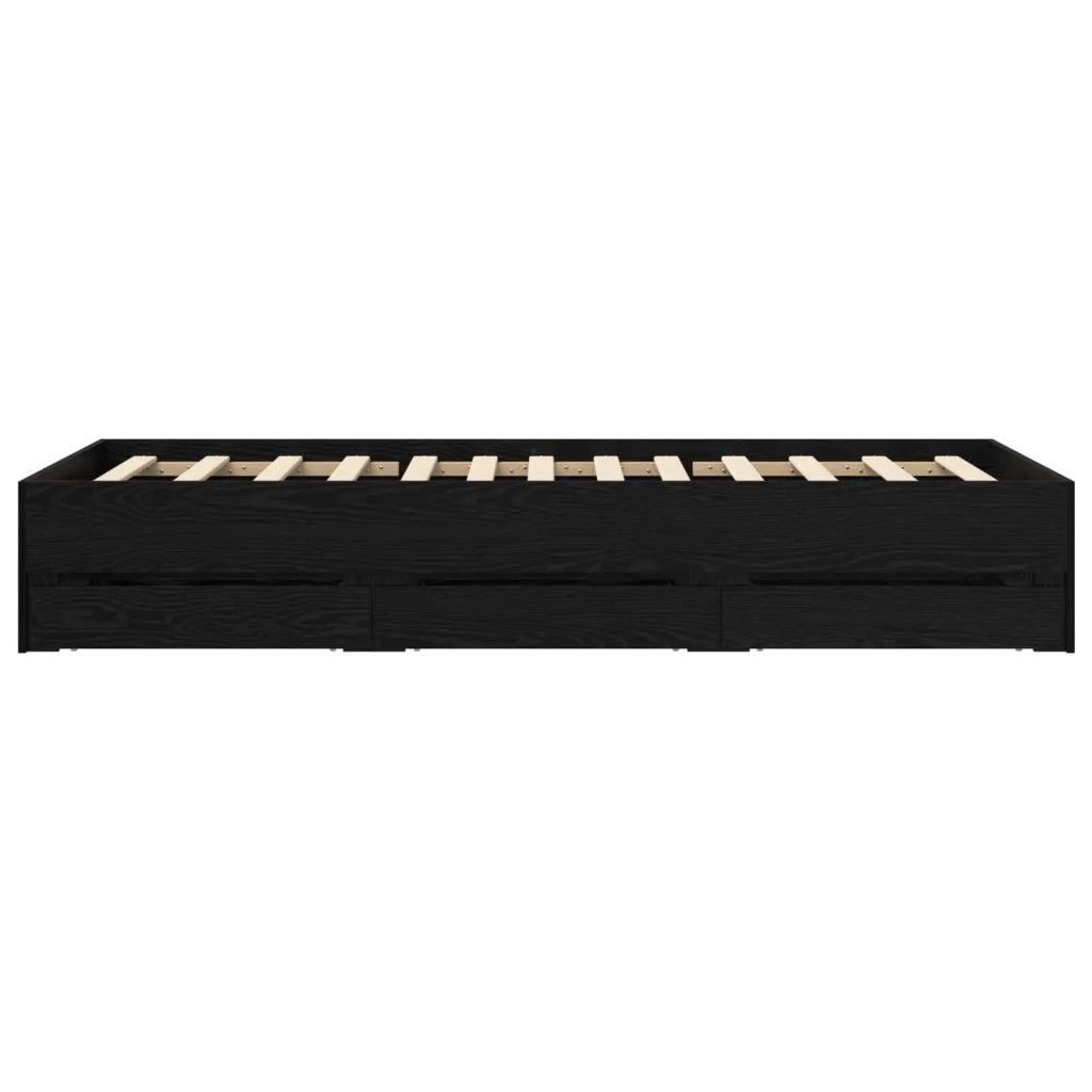 Telaio del letto con storage Rovere Nero 80 x 200 cm 3429611
