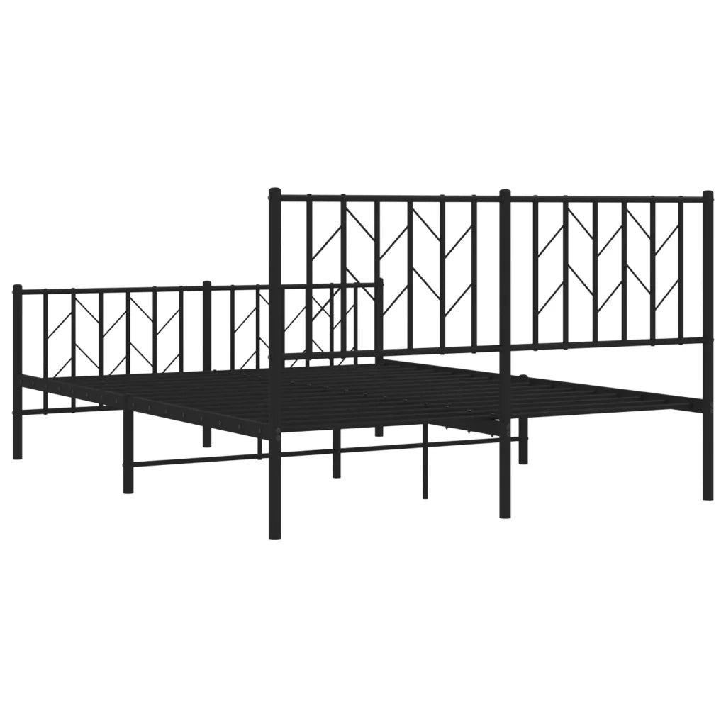 Giroletto con Testiera e Pediera Metallo Nero 135x190 cm