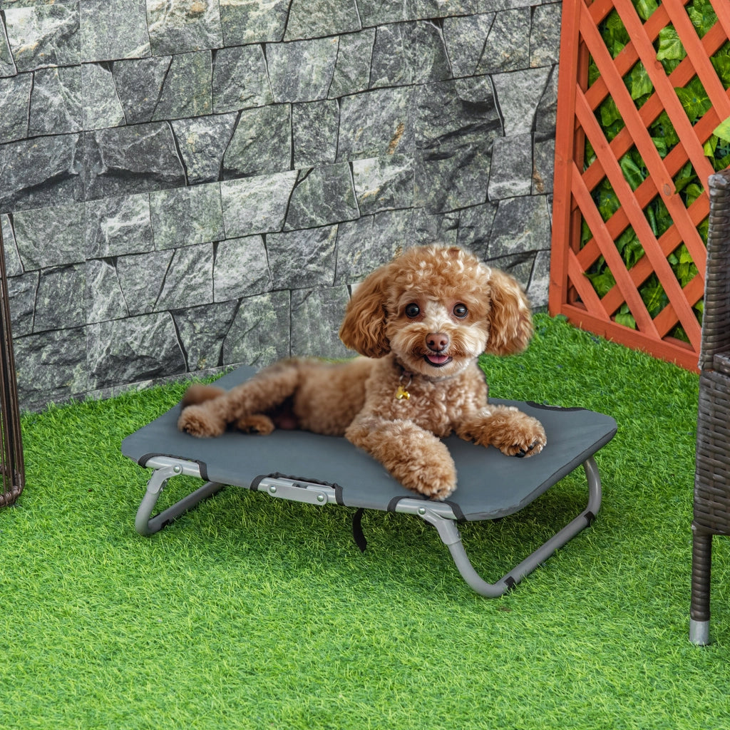 Lettino per Cani Pieghevole in Acciaio e Tessuto ¨C zephmum ¨C Grigio 59x46x15 cm