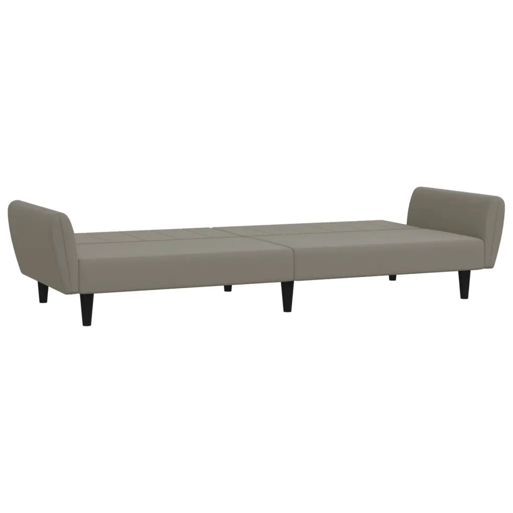 Divano Letto a 2 Posti Grigio Chiaro in Velluto 375858