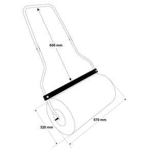 Rullo per il prato 32x57 cm 45 l Riempibile Rullo da giardino a mano con raschiatore antisporco