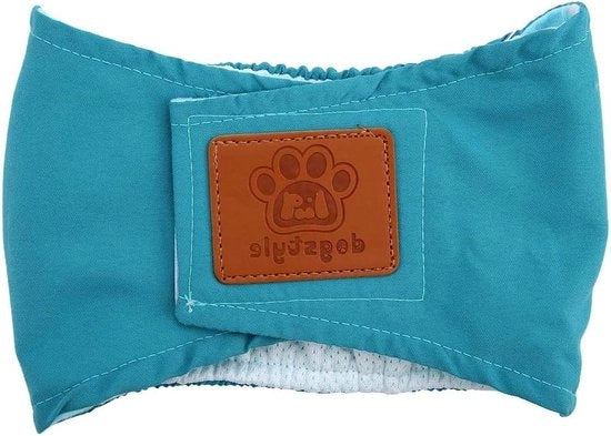 Abbigliamento per animali domestici - Shorts fisiologici igienici - Abbigliamento per cani anti-intimidazione per cuccioli (dimensione L verde) .