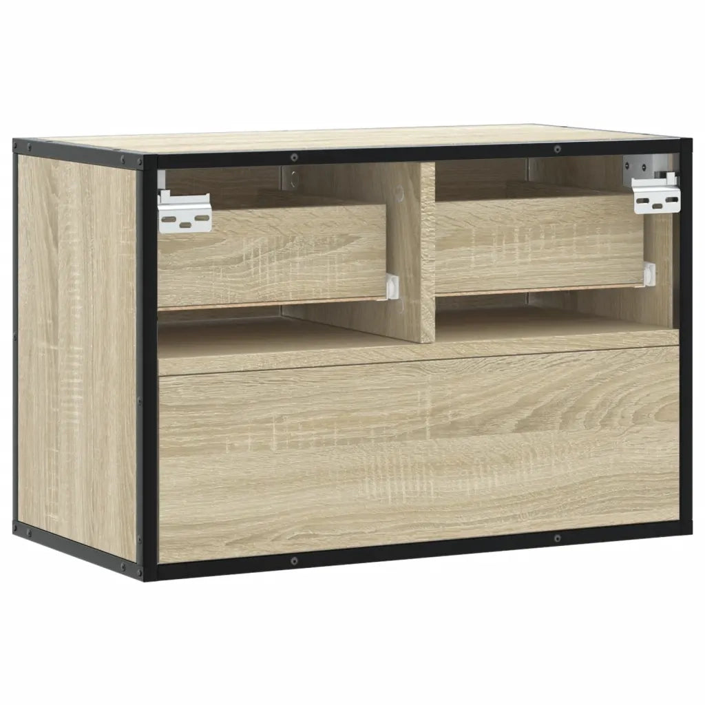 Mobile TV Rovere Sonoma 60x31x39,5cm Legno Multistrato Metallo