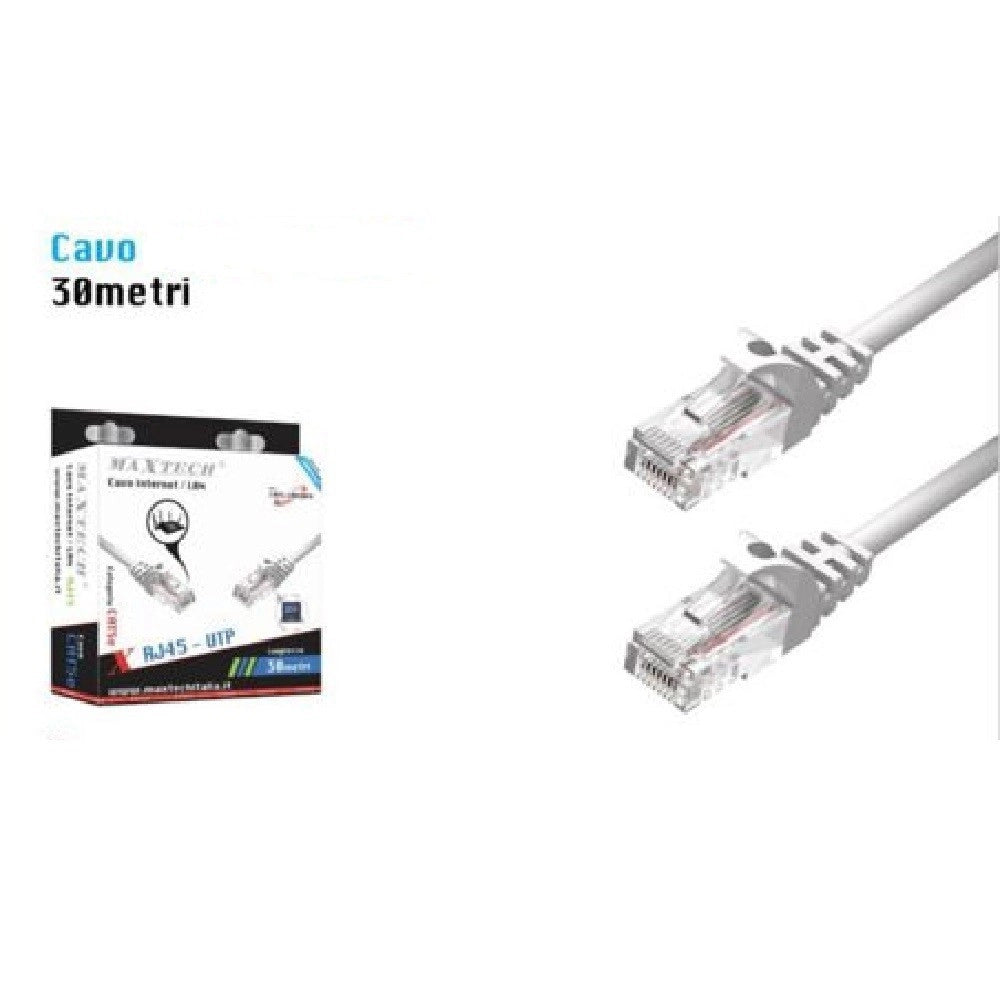 Trade Shop - Cavo Ethernet Di Rete Lan Internet Rj45 Cat5 30mt Modem Filo Maxtech Cat5-lan30m -