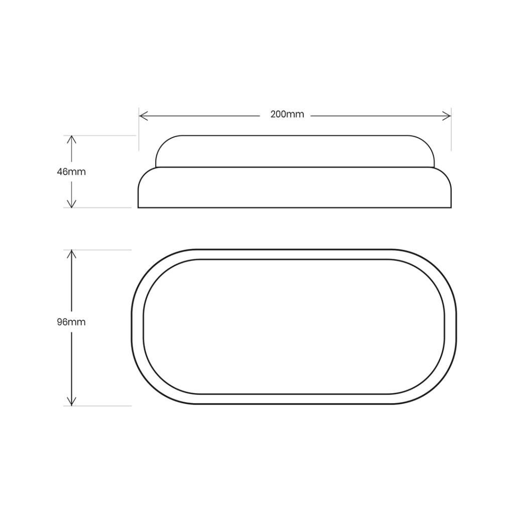 Plafoniera canale ovale nera LED 8W 4000K IP64 Davo