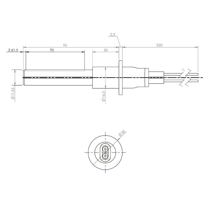 KH64938 Resistenza accensione per stufe a pellet in ceramica