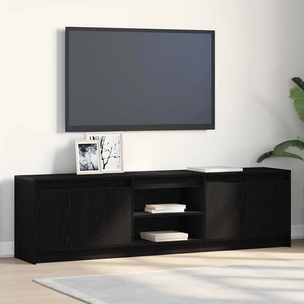vidaXL Mobile TV Nero 182 x 34 x 50 cm Legno multistrato
