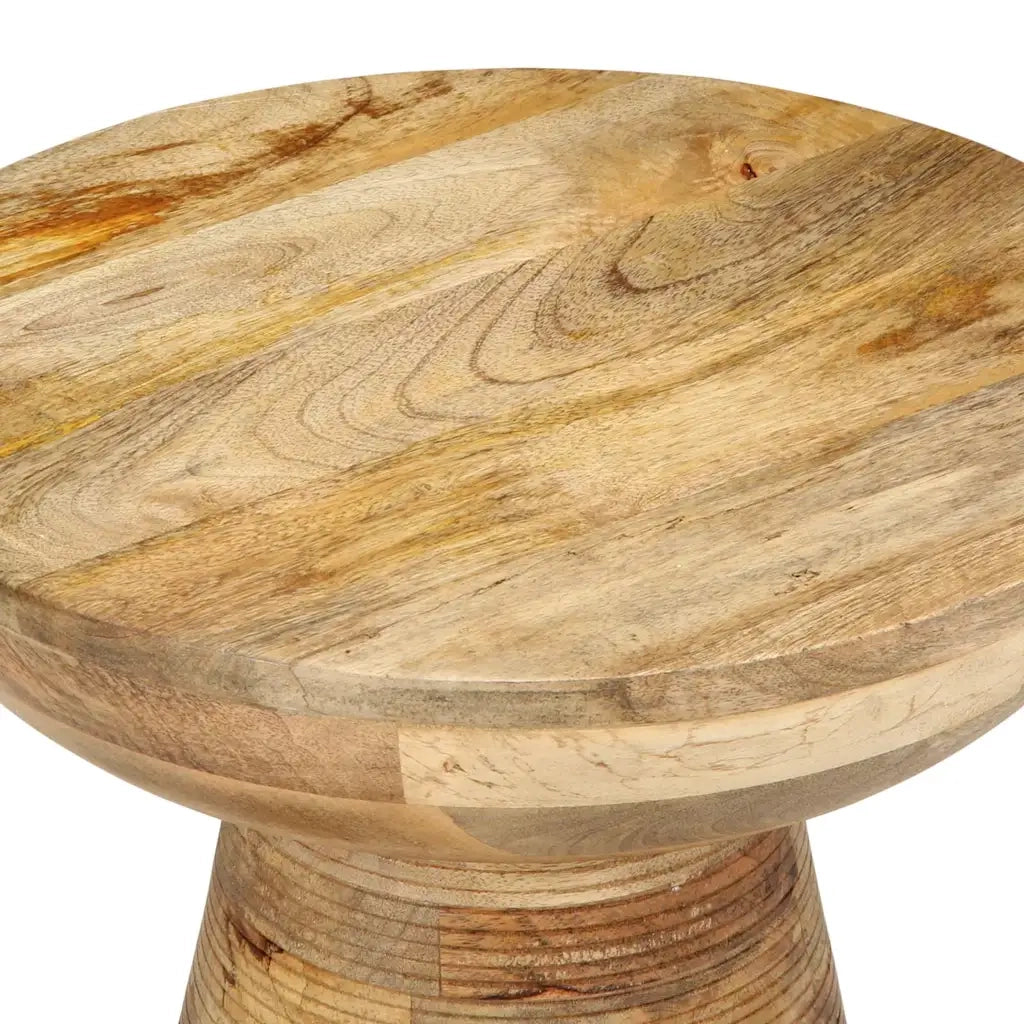 Tavolino da Salotto Ø37x45 cm in Legno Massello di Mango 4017538