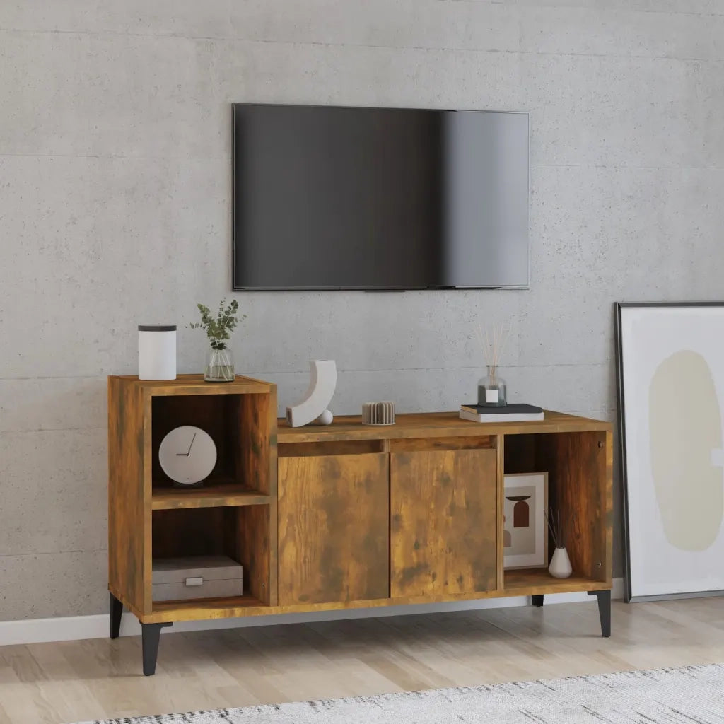Mobile TV | Armadietto TV | Mobile Porta TV Rovere Fumo 100x35x55 cm in Legno Multistrato