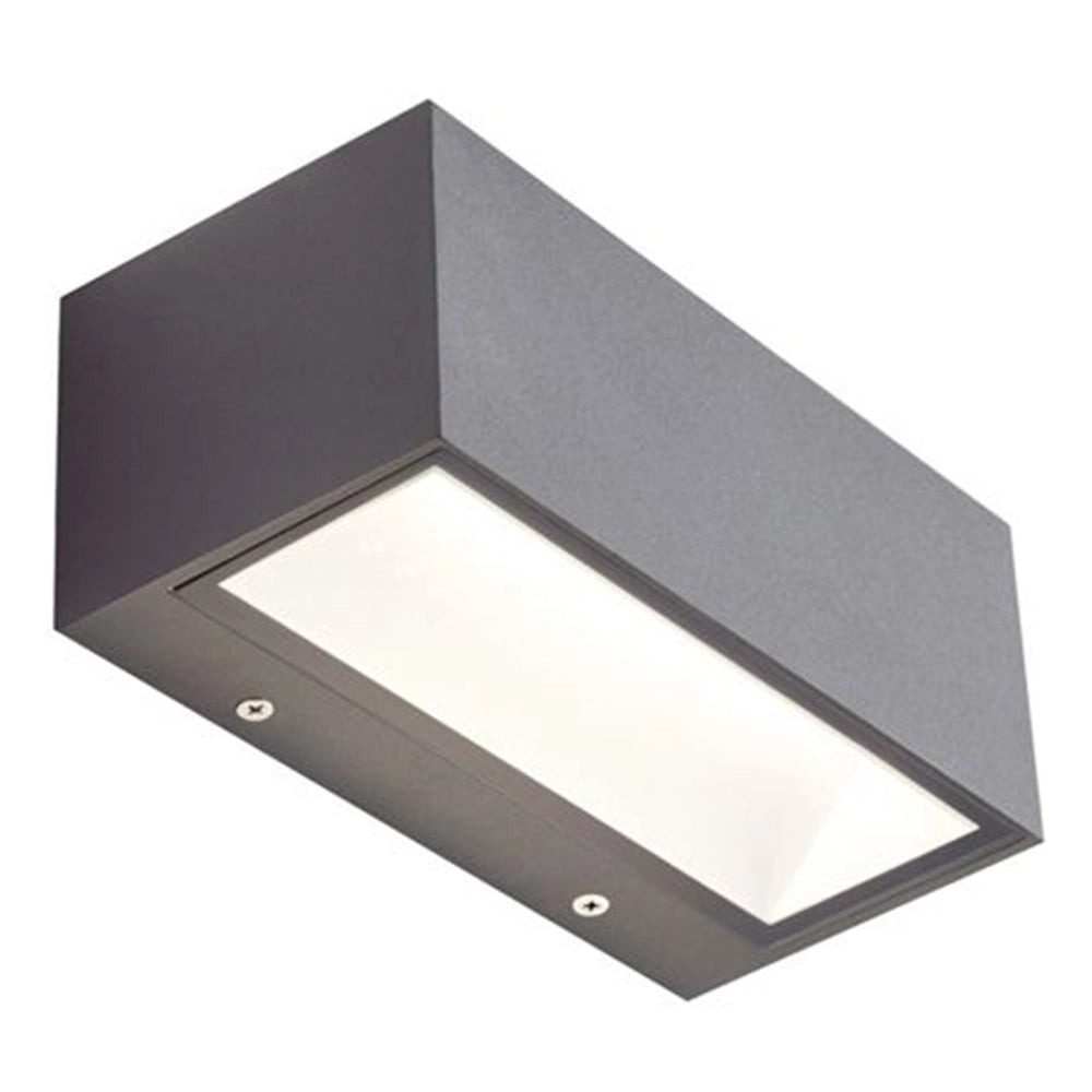 Applique Da Esterno Maxi Biemissione Box Alluminio Grafite 40W Led 3000K