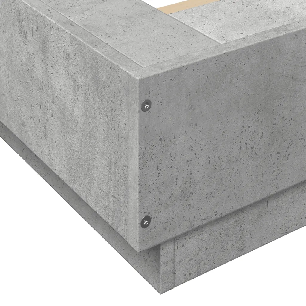 Giroletto Luci LED Grigio Cemento 135x190 cm Legno Multistrato