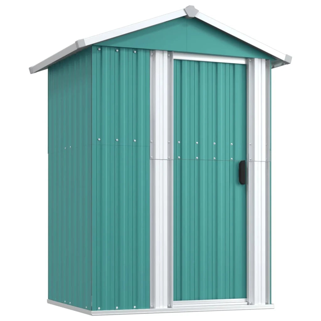 Casetta da giardino cabina ripostiglio casetta da esterno robusta casetta per attrezzi 126 x 97,5 x 177 cm acciaio zincato verde 02_0022345