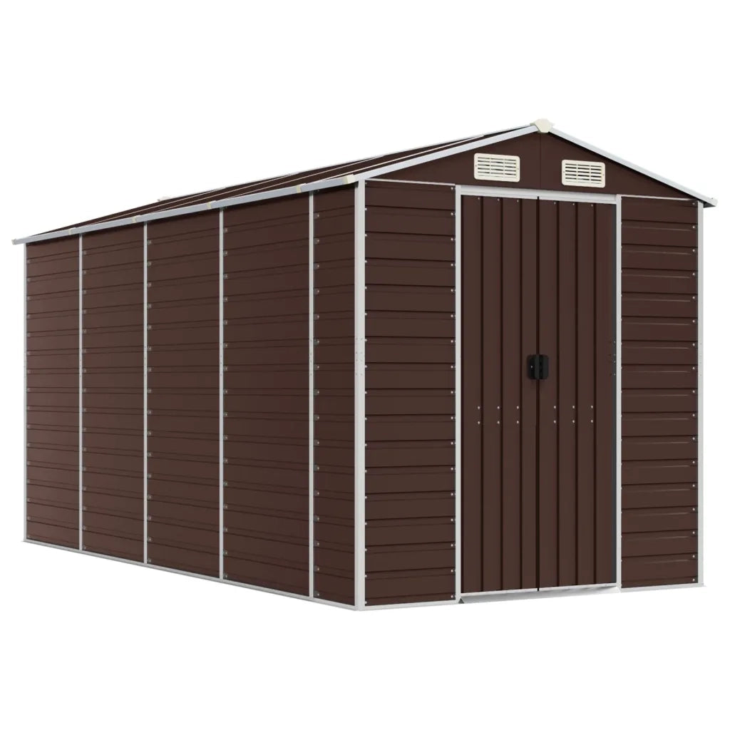 Capanno da Giardino Marrone 191x385x198 cm in Acciaio Zincatocod mxl 88595
