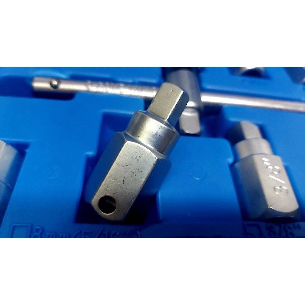 Trade Shop - Chiave Del Carter Quadrato Ed Esagonale Set 12 Pezzi Chiavi Universali A Bussola -