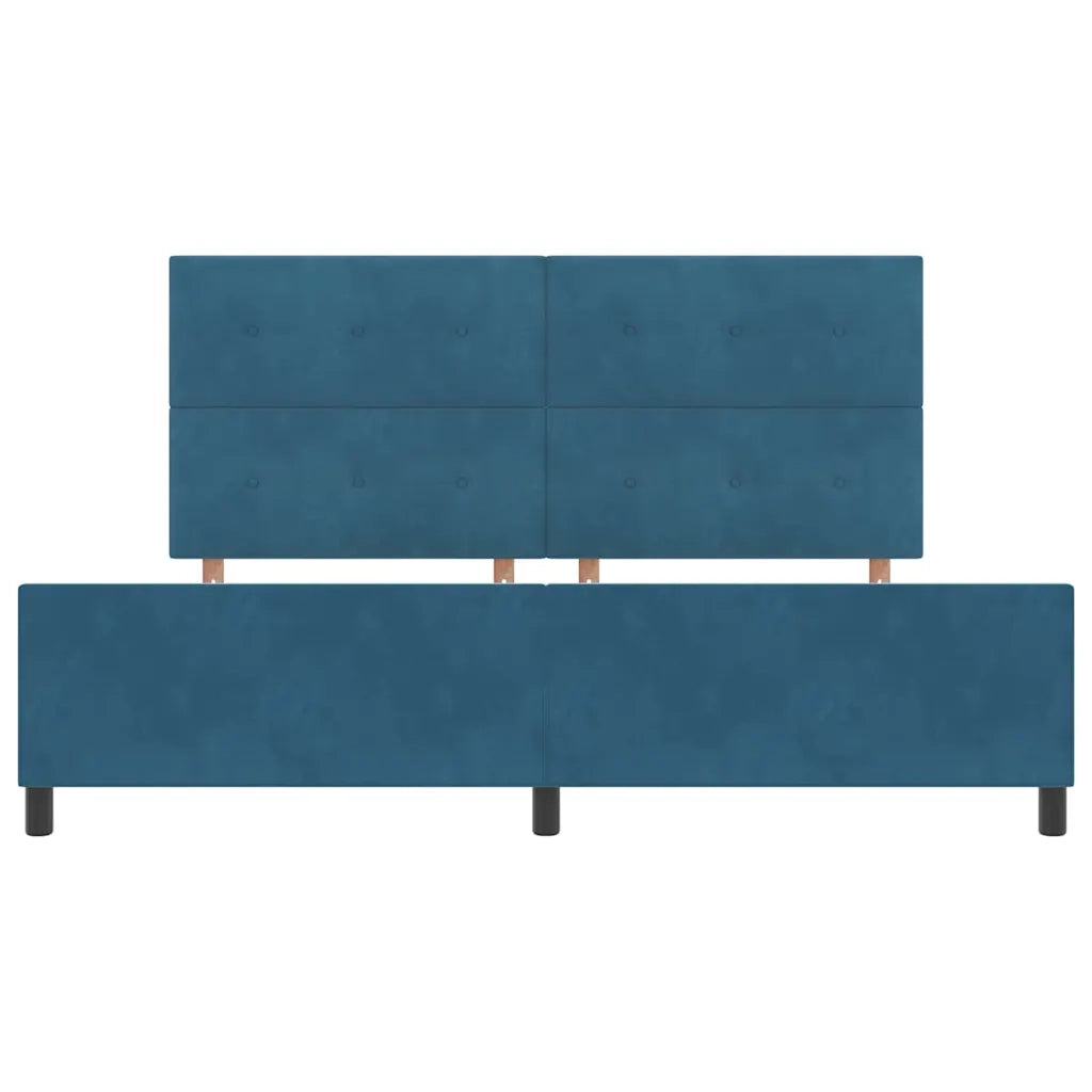 Letto a molle con testiera Blu Scuro 200 x 200 cm Velluto 3344967