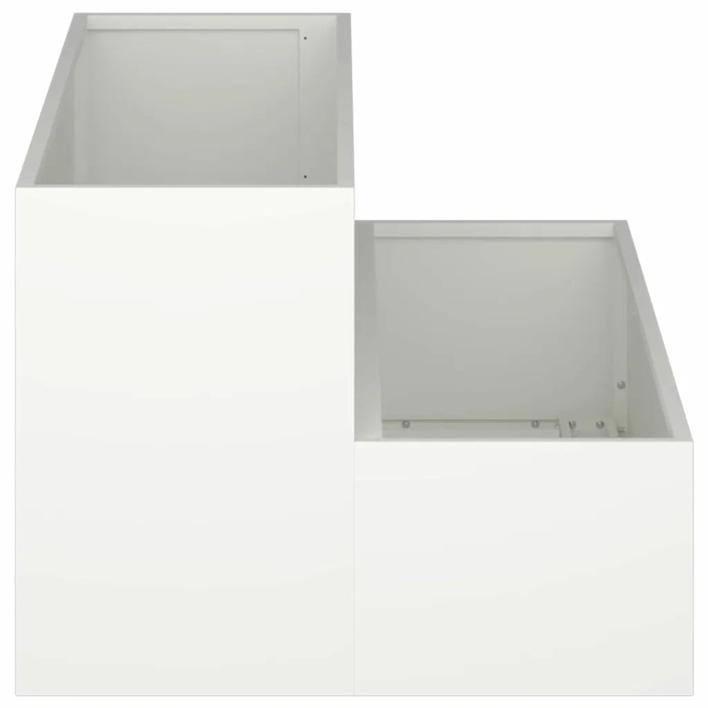 Vaso da Giardino-Fioriera da Giardino Bianco 100 x 60 x 45 cm Acciaio