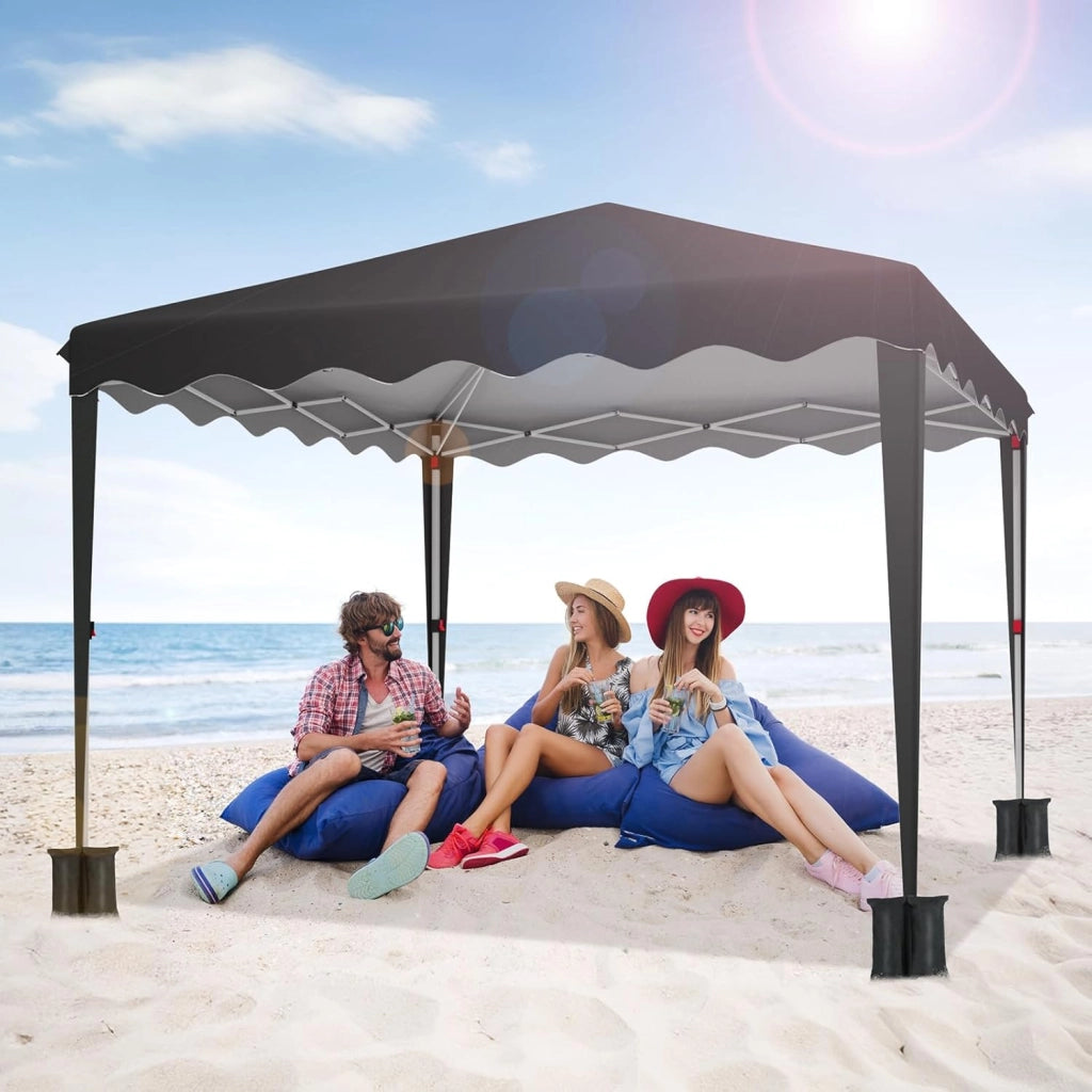 Gazebo 3x3, Gazebi Pieghevole Con Oxford 420D, Tenda Giardino Impermeabile, Per Feste, Con 4 Pareti Laterali, Padiglione Protezione UV 50+, Per Il Campeggio (Nero)