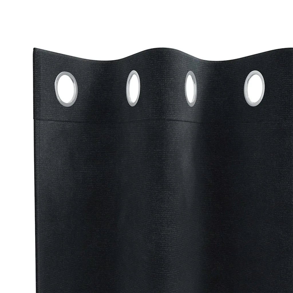 Tende Oscuranti | Tende Blackout 2 pz Nero 140 x 175 cm Velluto