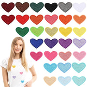 Set di patches cuori colorati ricamati a forma di cuore - 31 pezzi - 25 x 2 cm - applicabili/rimovibili - giacche, cappelli, zaini, jeans, scarpe, fai da te